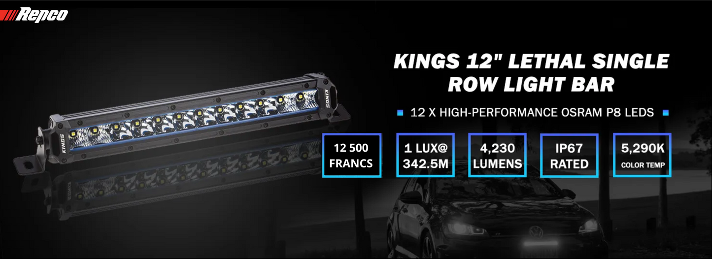 BARRE LED 12 POUCES SLIM KINGS LETHAL