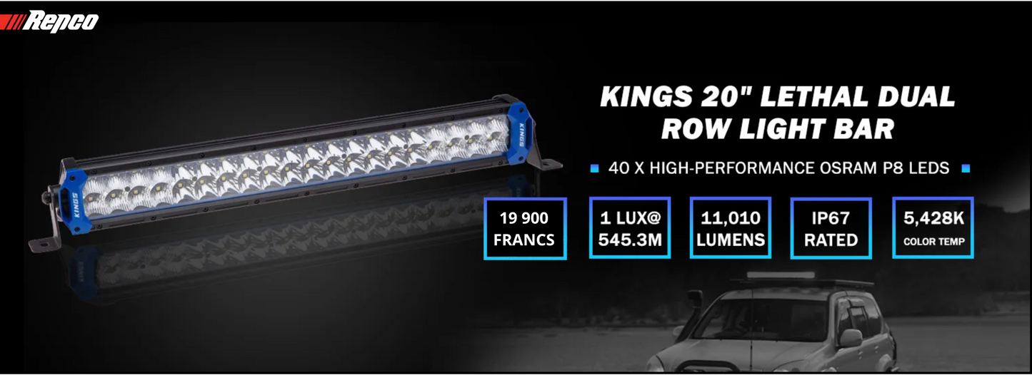 BARRE LED 20 POUCES DOUBLE KINGS LETHAL