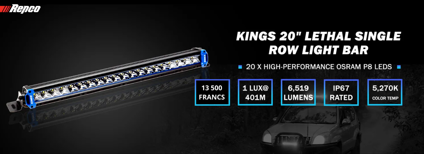 BARRE LED 20 POUCES SLIM KINGS LETHAL
