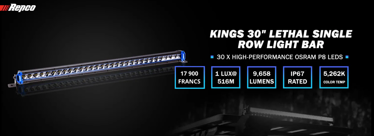 BARRE LED 30 POUCES SLIM KINGS LETHAL
