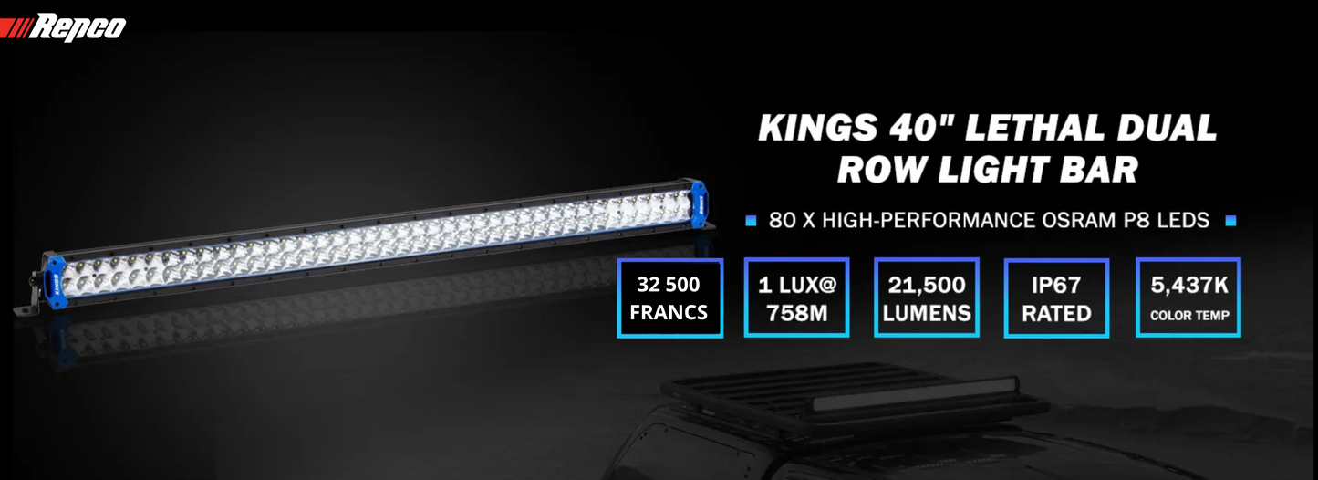 BARRE LED 40 POUCES DOUBLE KINGS LETHAL